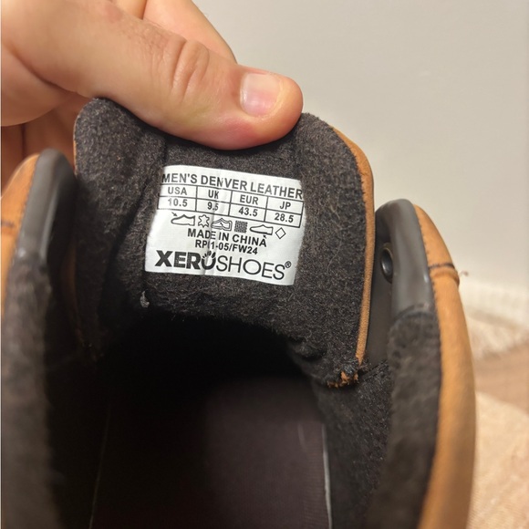 Xero Shoes Denver Leather Barefoot Boots Brown Tan Men’s 10.5 Mint! - Picture 7 of 12